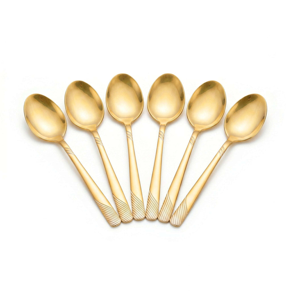 Blaze TPO Gold 6-Piece Stainless Steel Golden Coffee Spoon Set Kaka Bawa Sons