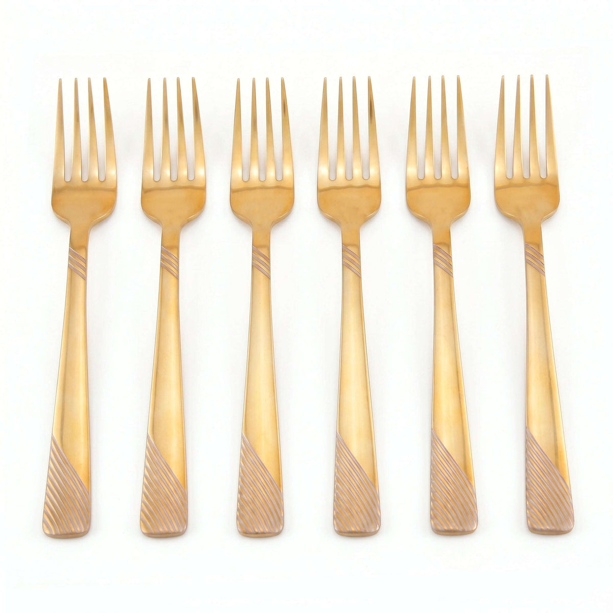 Blaze TPO Gold 6-Piece Stainless Steel Golden Table Fork Set Kaka Bawa Sons