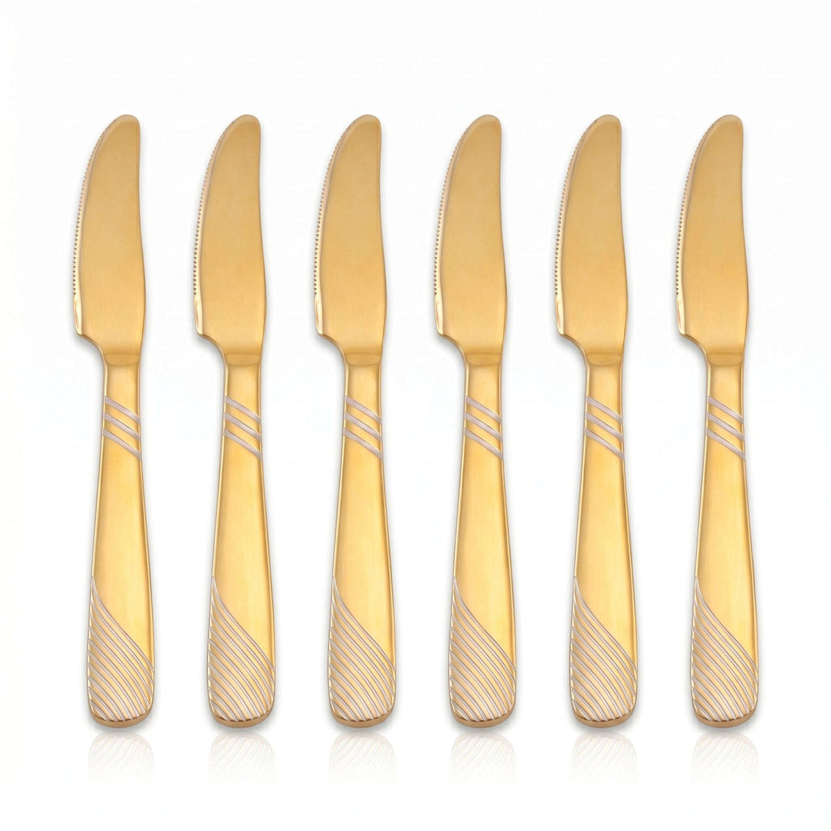 Blaze TPO Gold 6-Piece Stainless Steel Golden Table Knife Set Kaka Bawa Sons