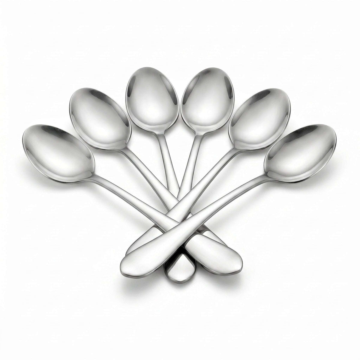 N.H 6-Piece Stainless Steel Silver Baby Spoon Set Kaka Bawa Sons