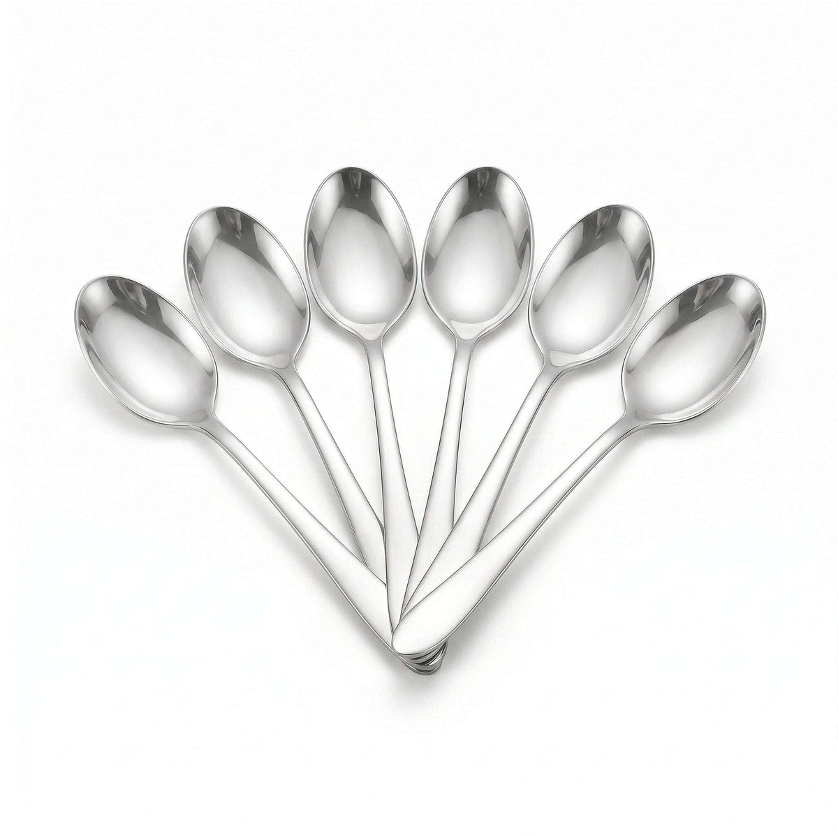 N.H 6-Piece Stainless Steel Silver Table Spoon Set Kaka Bawa Sons