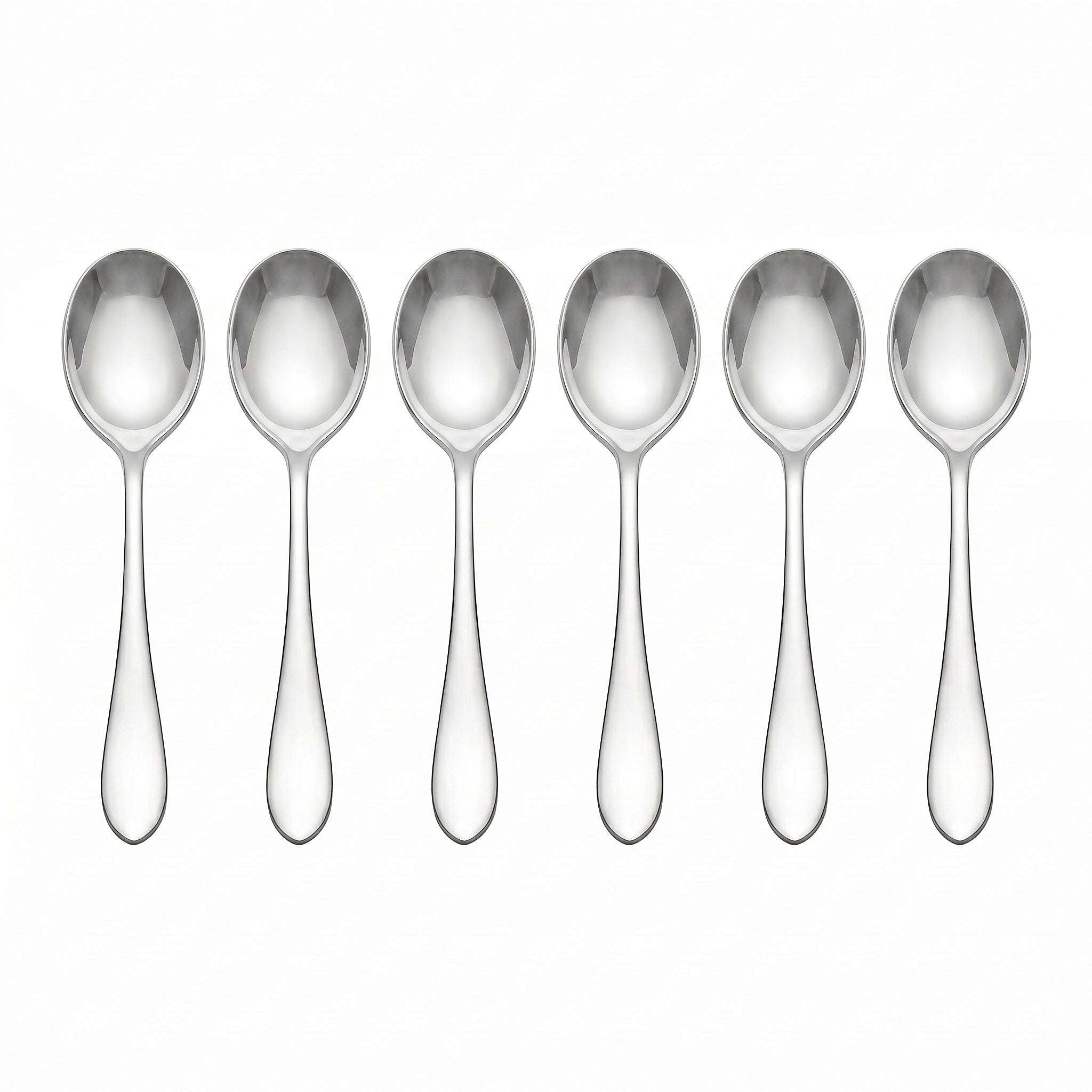 N.H 6-Piece Stainless Steel Silver Baby Soup Spoon Set Kaka Bawa Sons