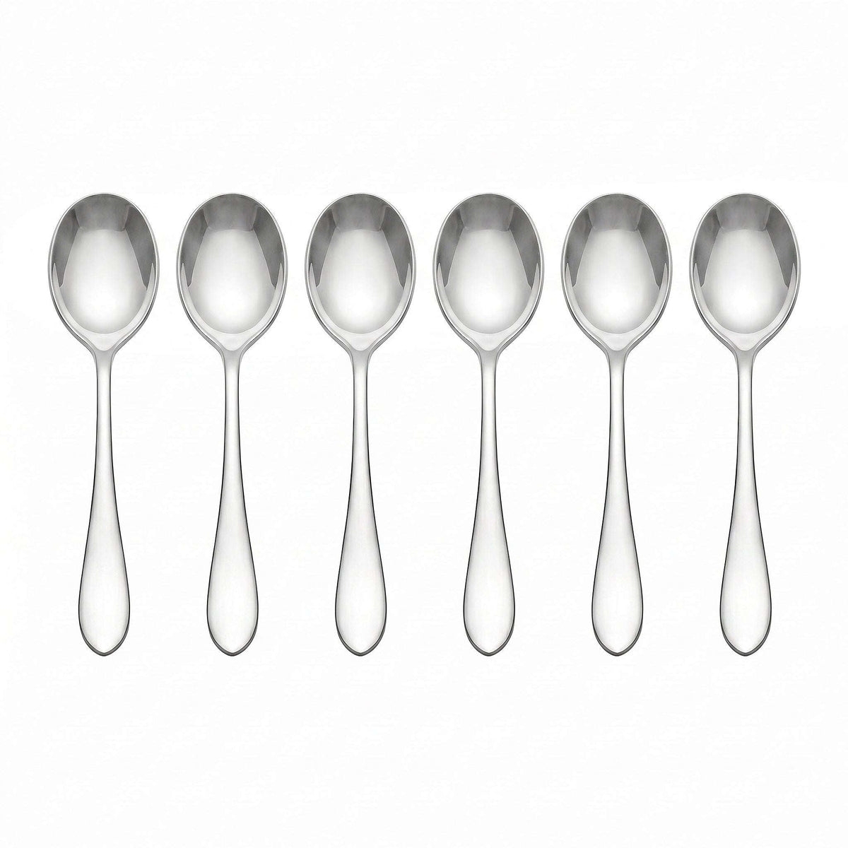 N.H 6-Piece Stainless Steel Silver Baby Soup Spoon Set Kaka Bawa Sons