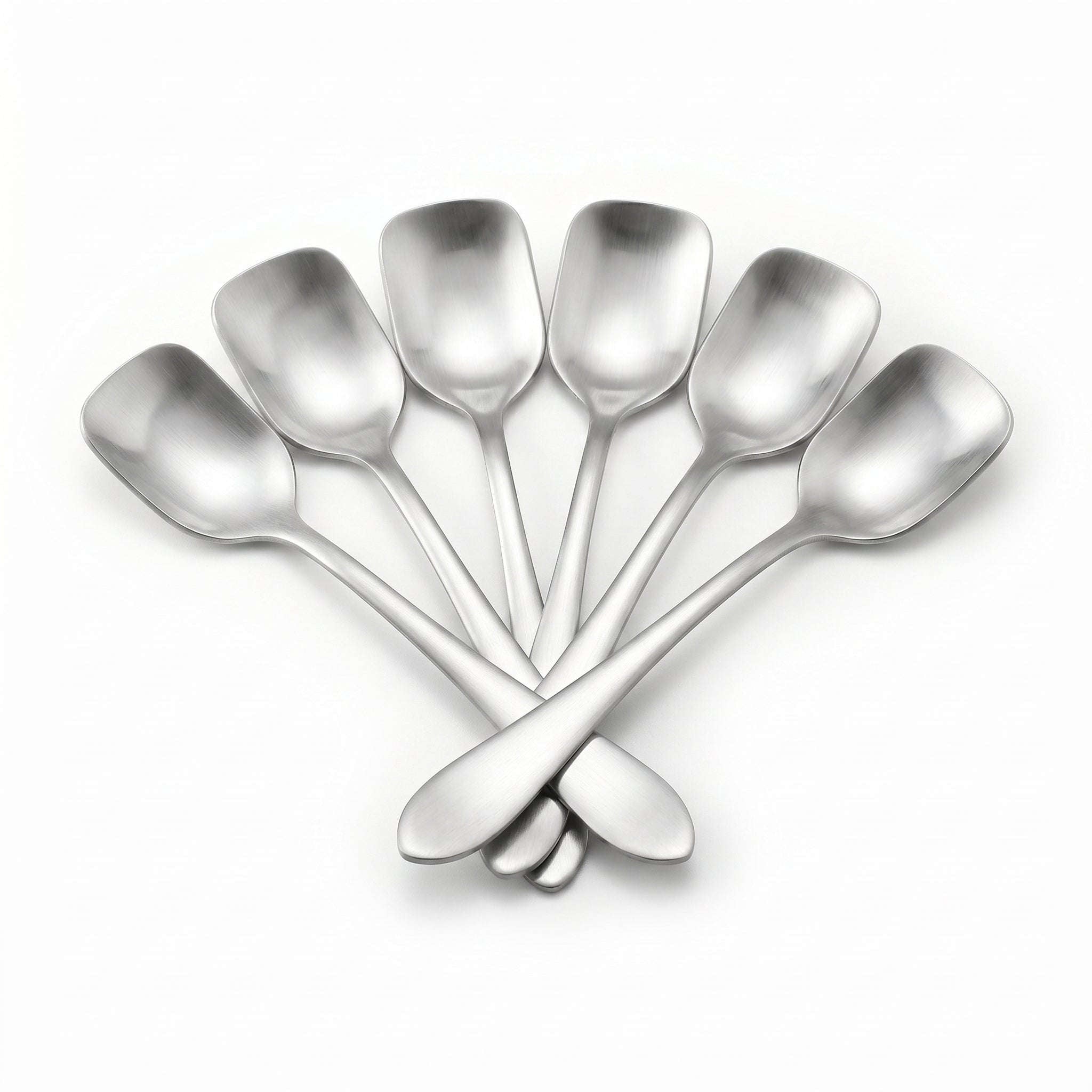 N.H 6-Piece Stainless Steel Silver Sugar Spoon Set Kaka Bawa Sons