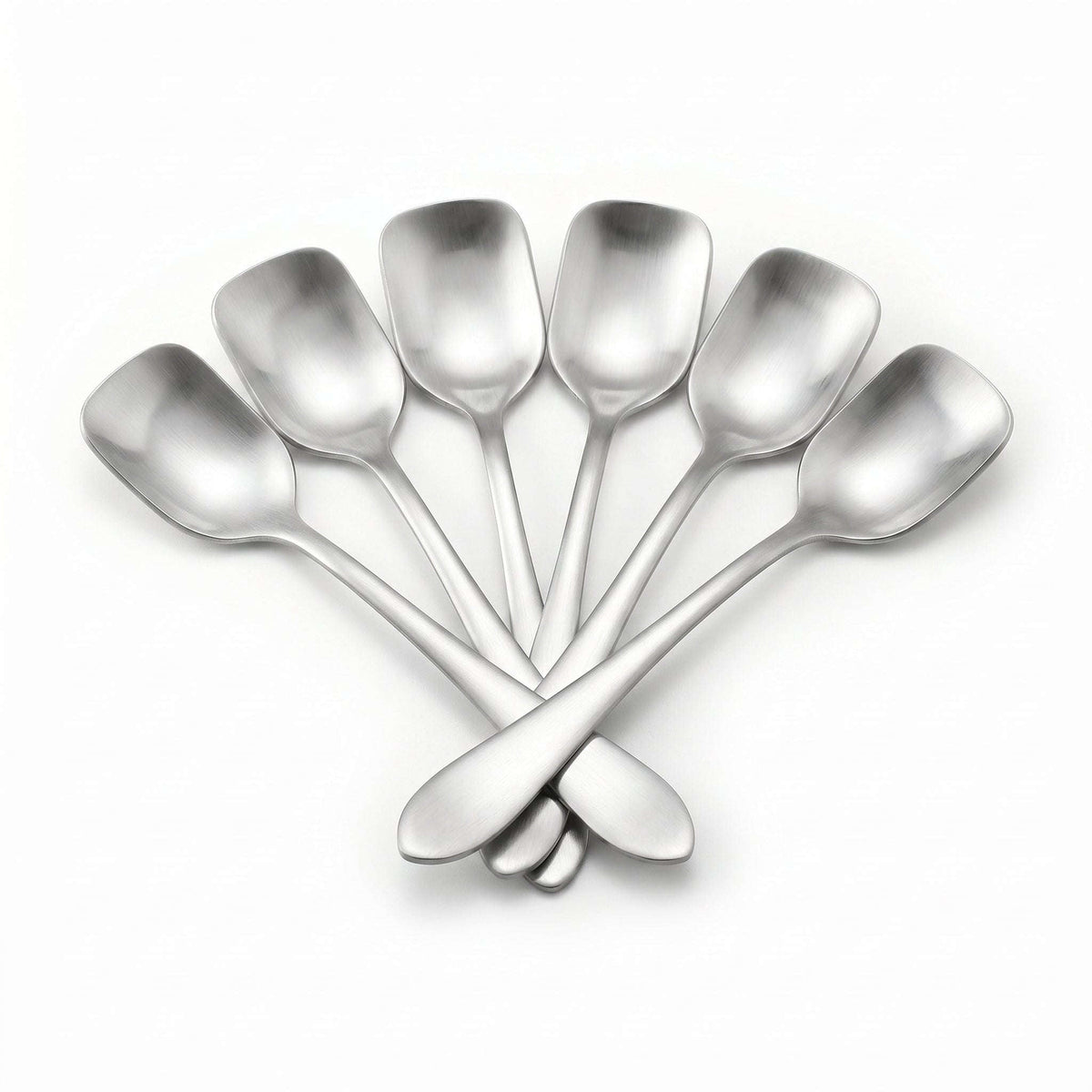 N.H 6-Piece Stainless Steel Silver Sugar Spoon Set Kaka Bawa Sons