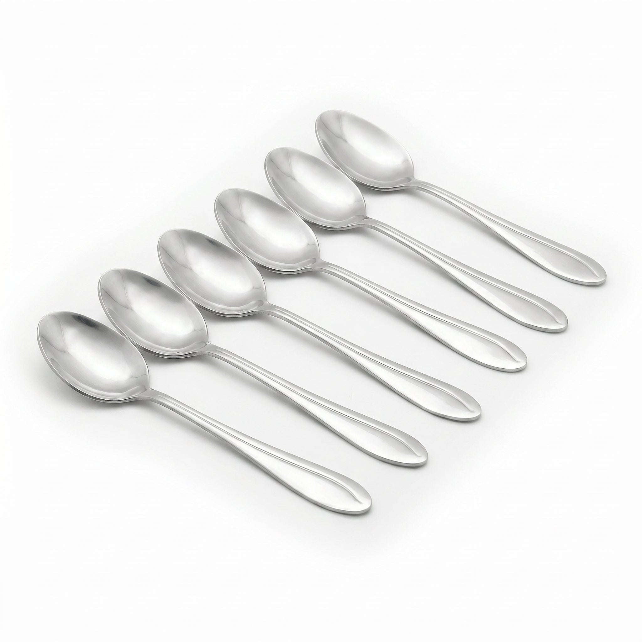 Fish Sandy 6-PIece Stainless Steel Silver Tea Spoon Set Kaka Bawa Sons