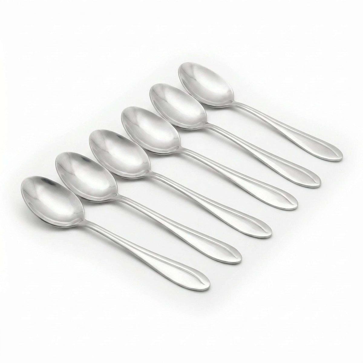 Fish Sandy 6-PIece Stainless Steel Silver Tea Spoon Set Kaka Bawa Sons