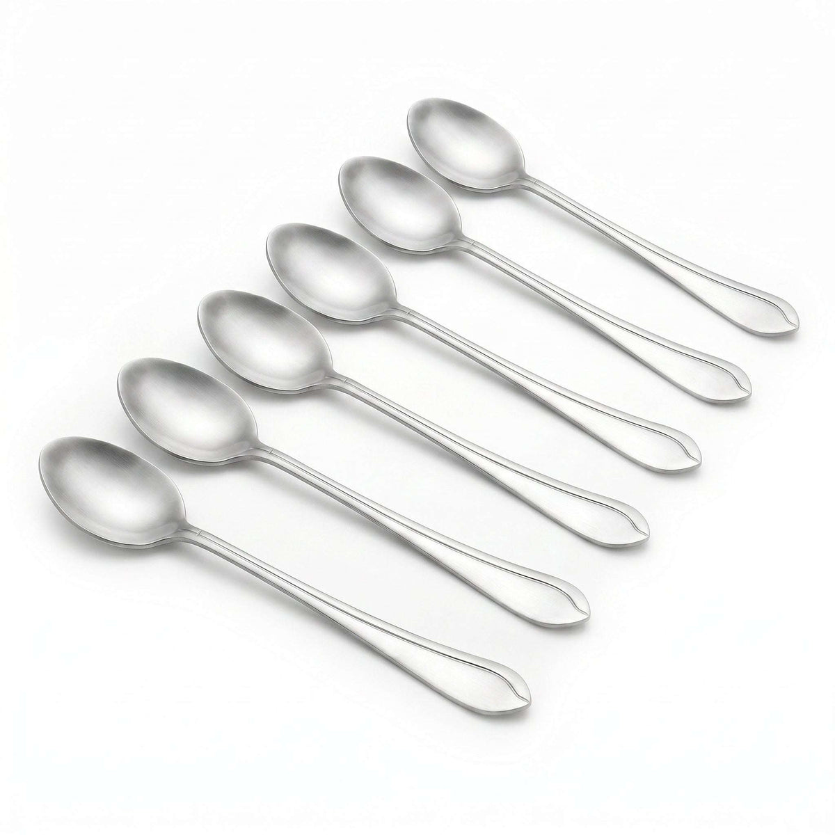 Fish Sandy 6-Piece Stainless Steel Silver Long Tea Spoon Set Kaka Bawa Sons