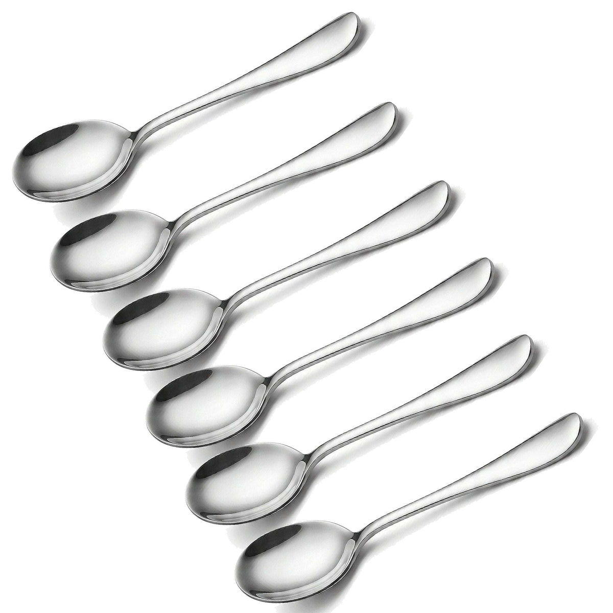 Mirror Polish 6-Piece Stainless Steel Silver Baby Soup Spoon Set Kaka Bawa Sons