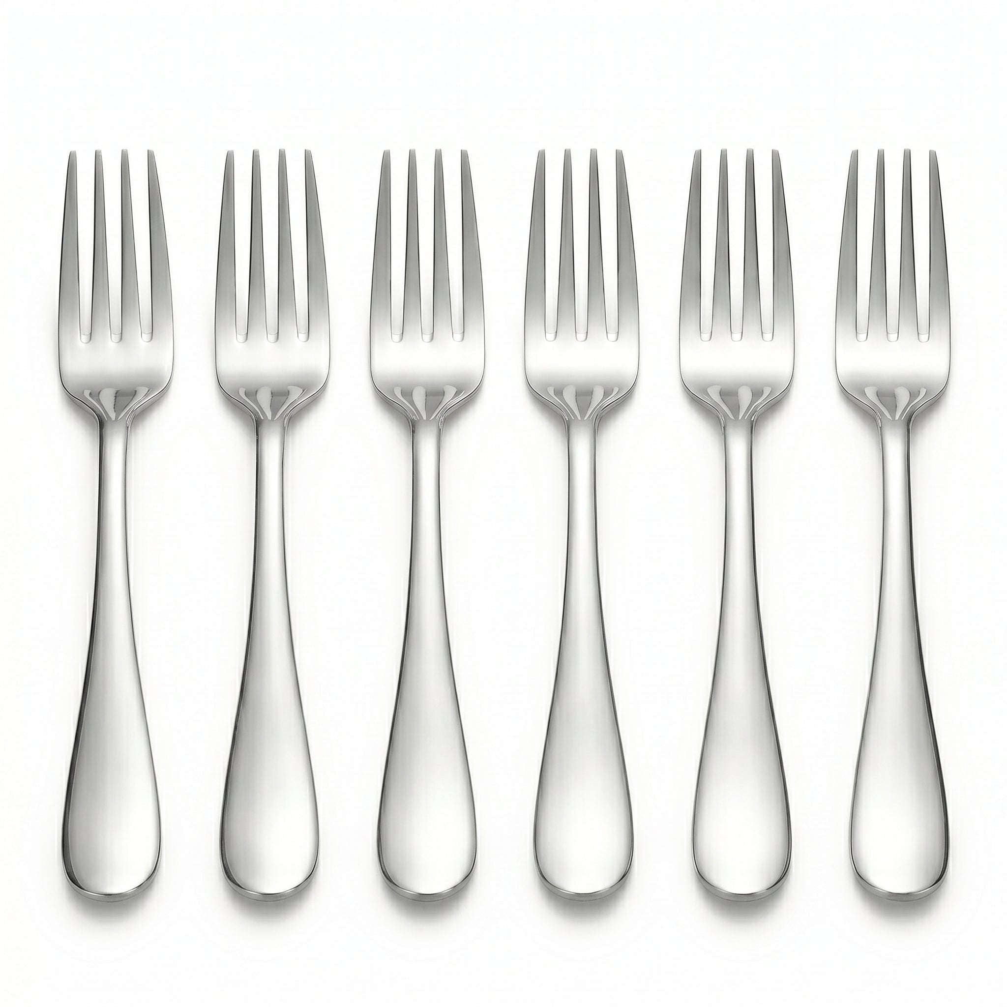 Mirror Polish 6-Piece Stainless Steel Silver Table Fork Set Kaka Bawa Sons