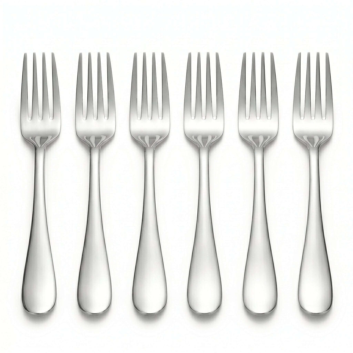 Mirror Polish 6-Piece Stainless Steel Silver Table Fork Set Kaka Bawa Sons