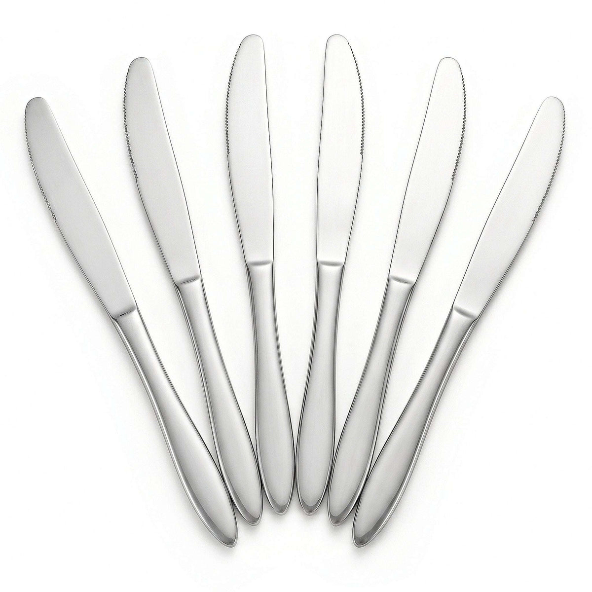 Mirror Polish 6-Piece Stainless Steel Silver Table Knife Set Kaka Bawa Sons
