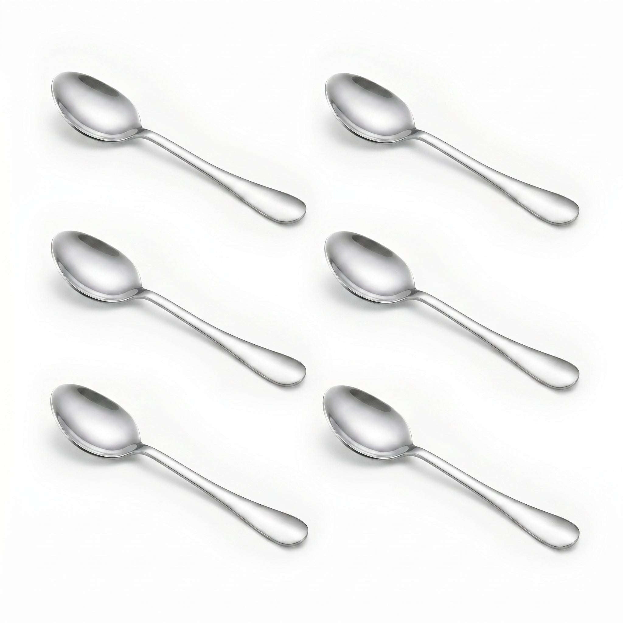 Omega 6-Piece Stainless Steel Silver Baby Spoon Set Kaka Bawa Sons