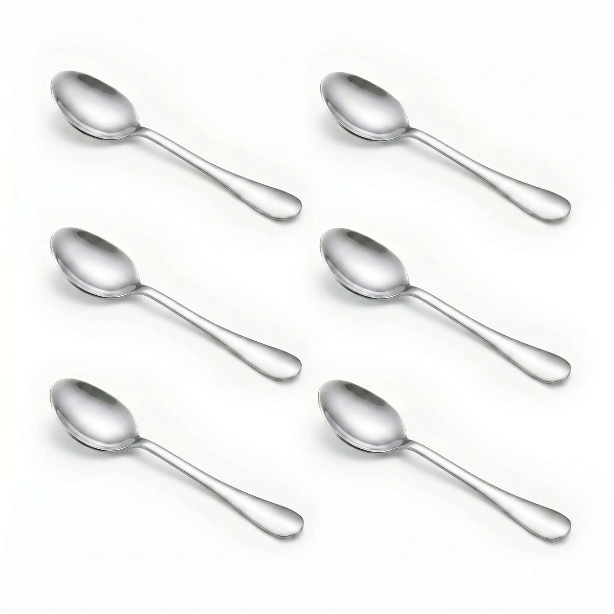 Omega 6-Piece Stainless Steel Silver Baby Spoon Set Kaka Bawa Sons