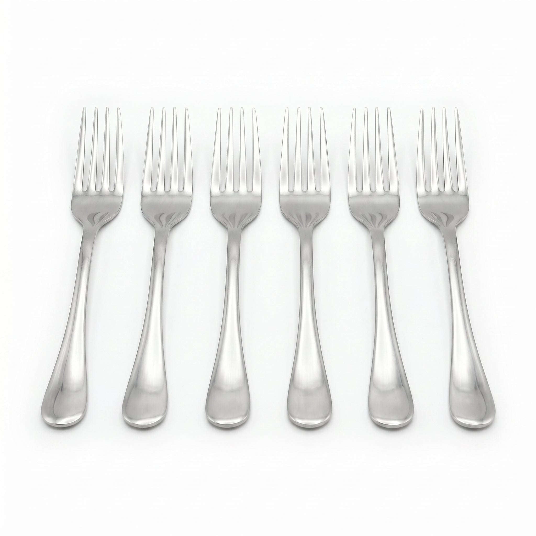 Omega 6-Piece Stainless Steel Silver Table Fork Set Kaka Bawa Sons