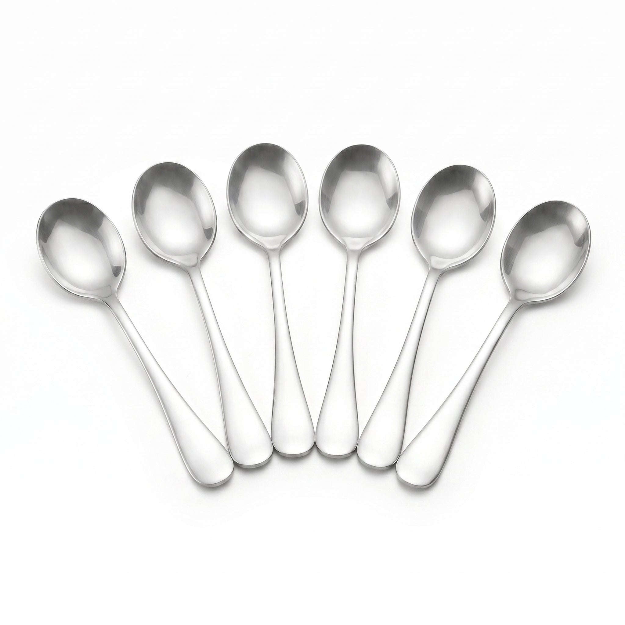 Omega 6-Piece Stainless Steel Silver Baby Soup Spoon Set Kaka Bawa Sons