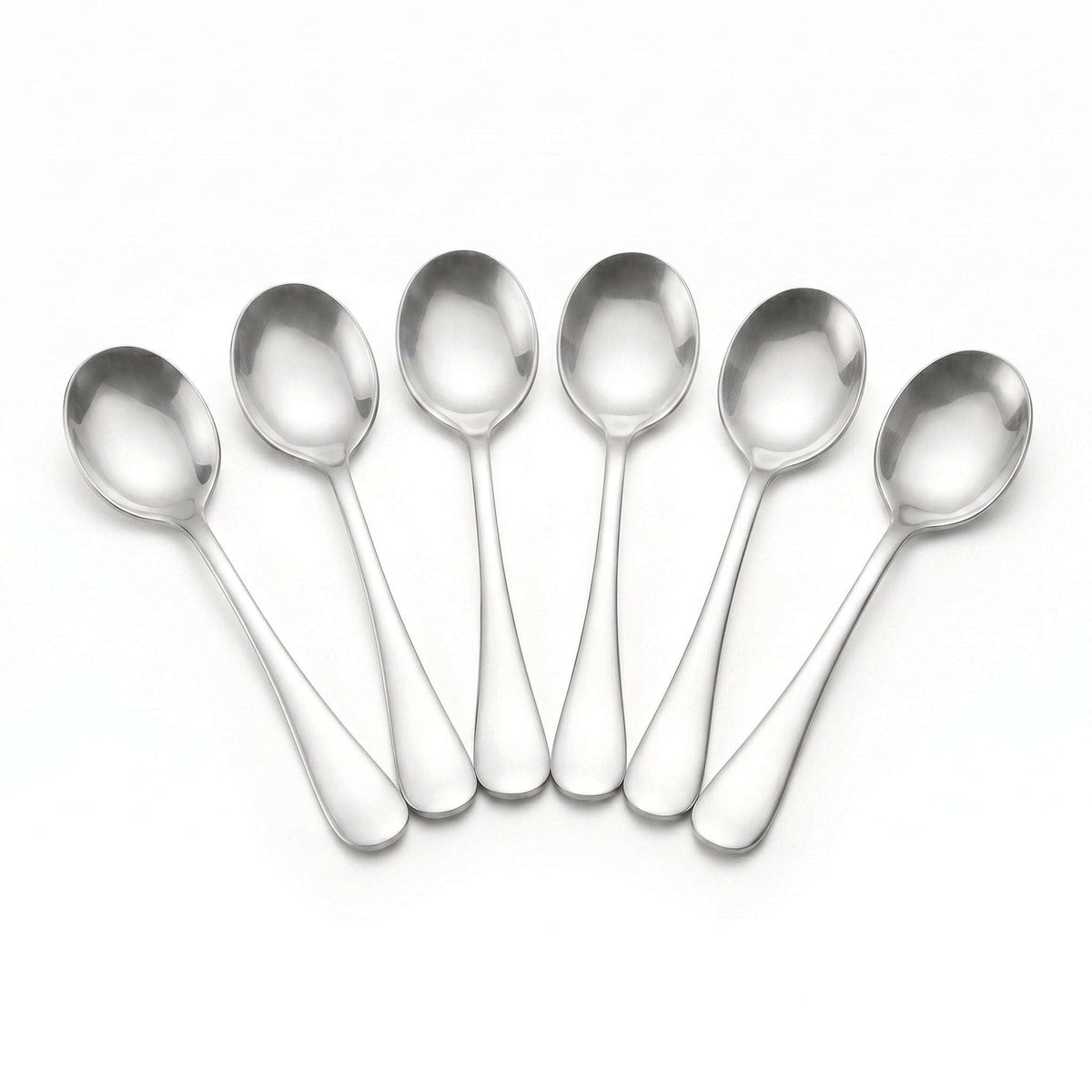 Omega 6-Piece Stainless Steel Silver Baby Soup Spoon Set Kaka Bawa Sons