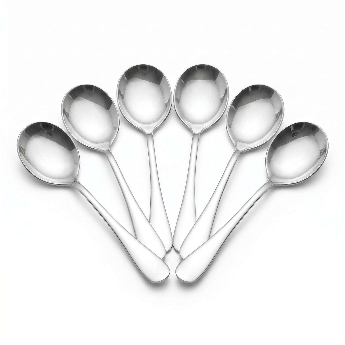 Omega 6-Piece Stainless Steel Silver Table Spoon Set Kaka Bawa Sons