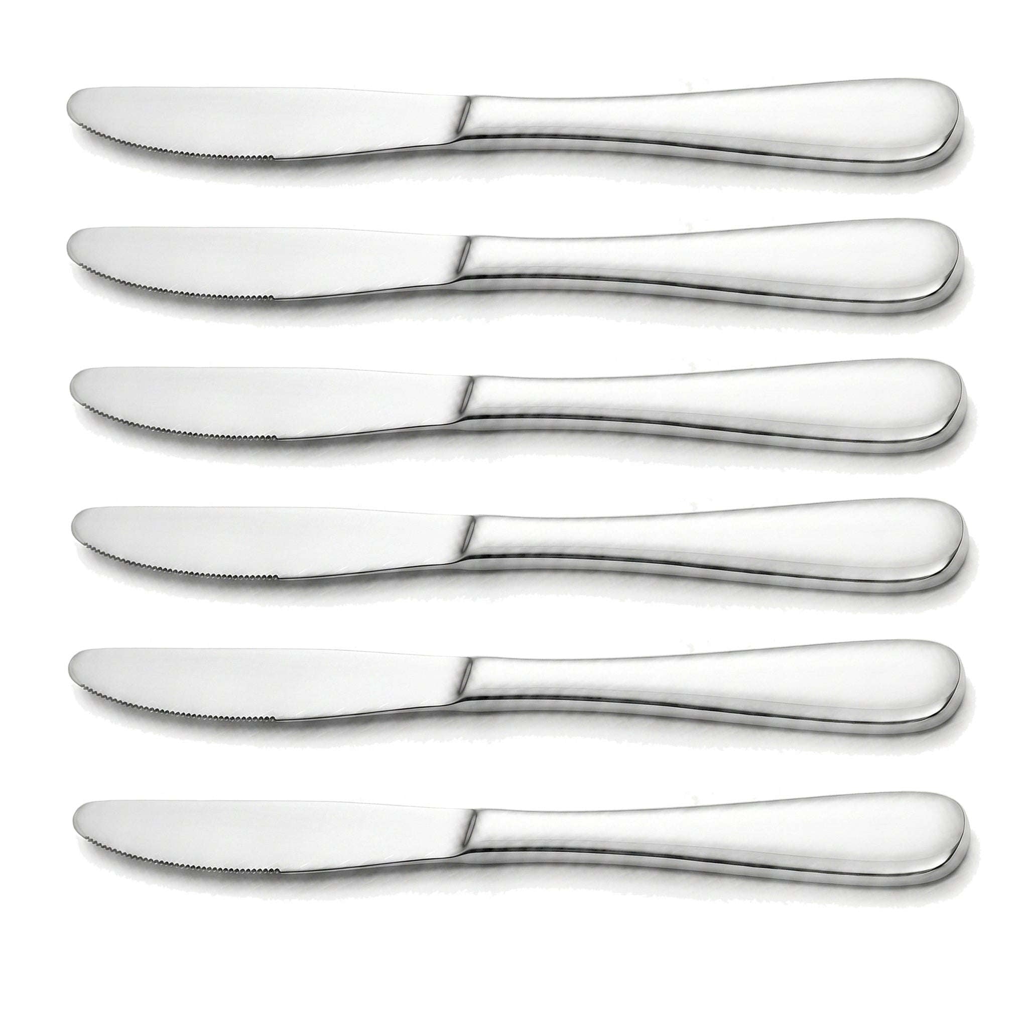 Omega 6-Piece Stainless Steel Silver Table Knife Set Kaka Bawa Sons