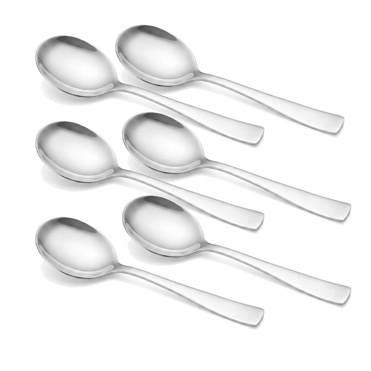 Polish 6-Piece Stainless Steel Silver Baby Soup Spoon Set Kaka Bawa Sons
