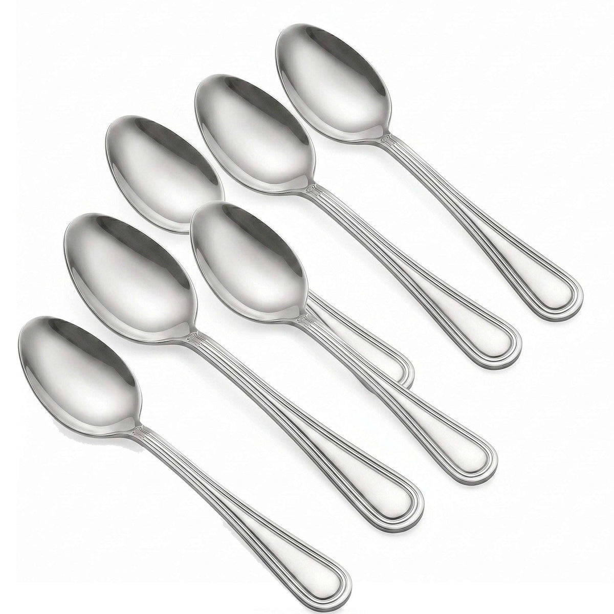 Moon 6-Piece Stainless Steel Silver Table Spoon Set Kaka Bawa Sons