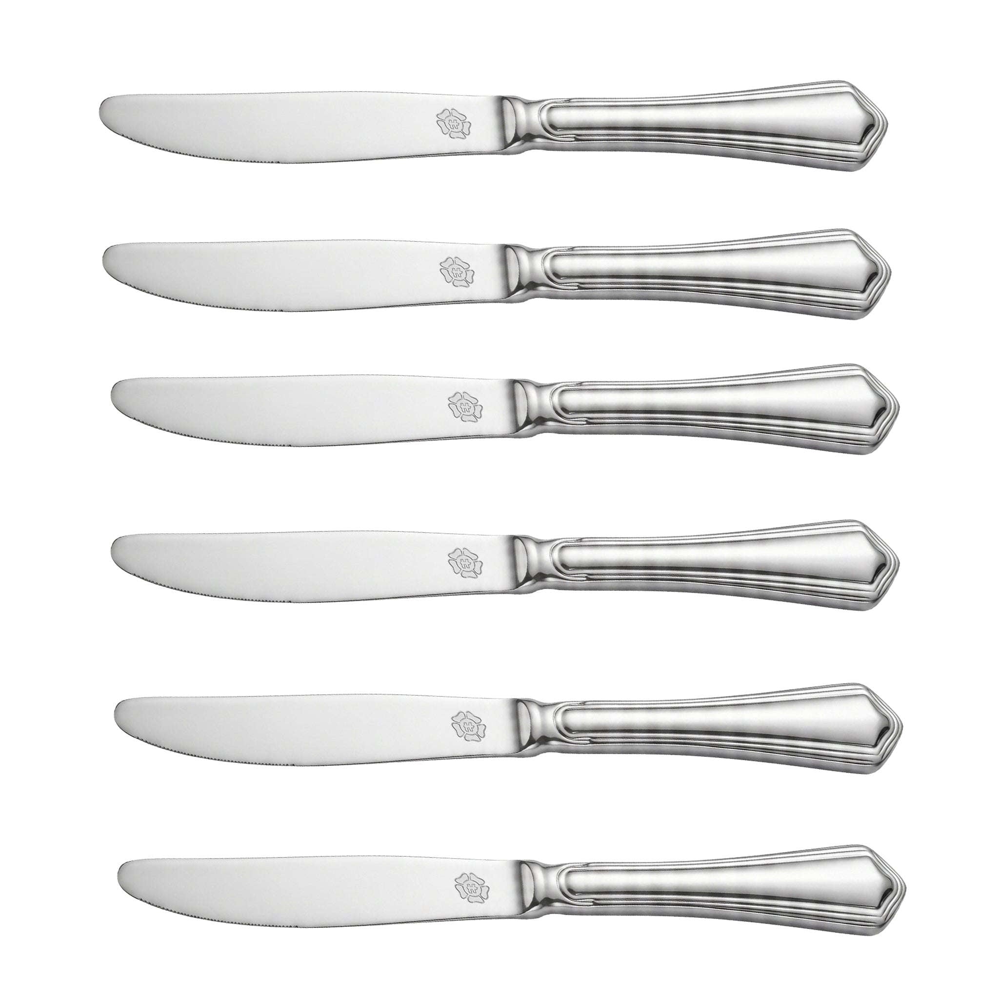 Moon 6-Piece Stainless Steel Silver Table Knife Set Kaka Bawa Sons