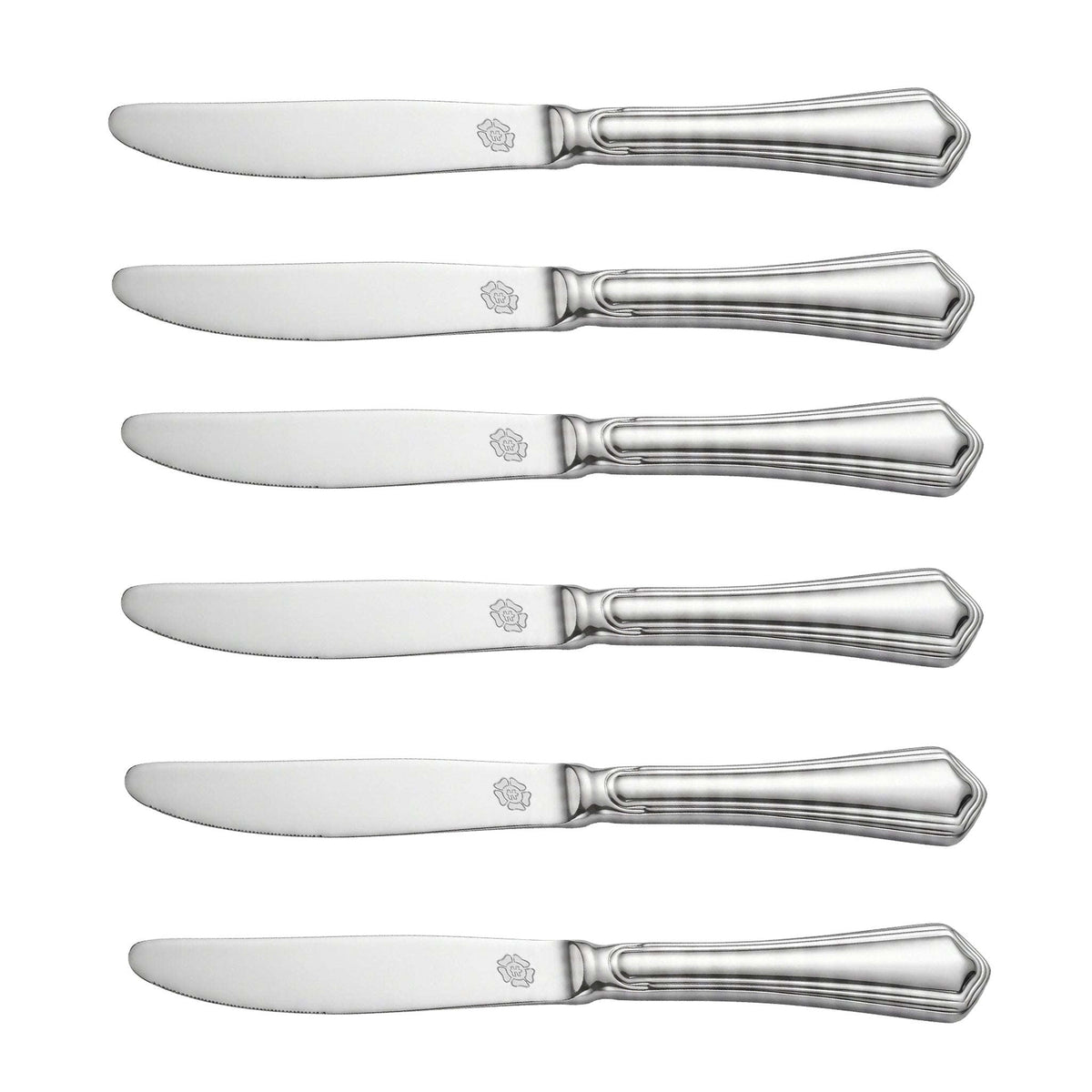 Moon 6-Piece Stainless Steel Silver Table Knife Set Kaka Bawa Sons