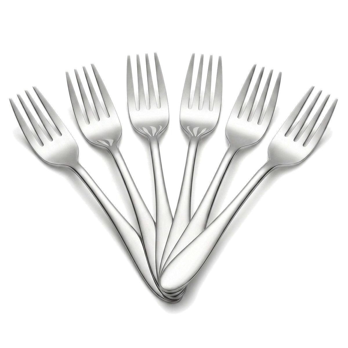 H.P 6-Piece Stainless Steel Silver Table Fork Set Kaka Bawa Sons