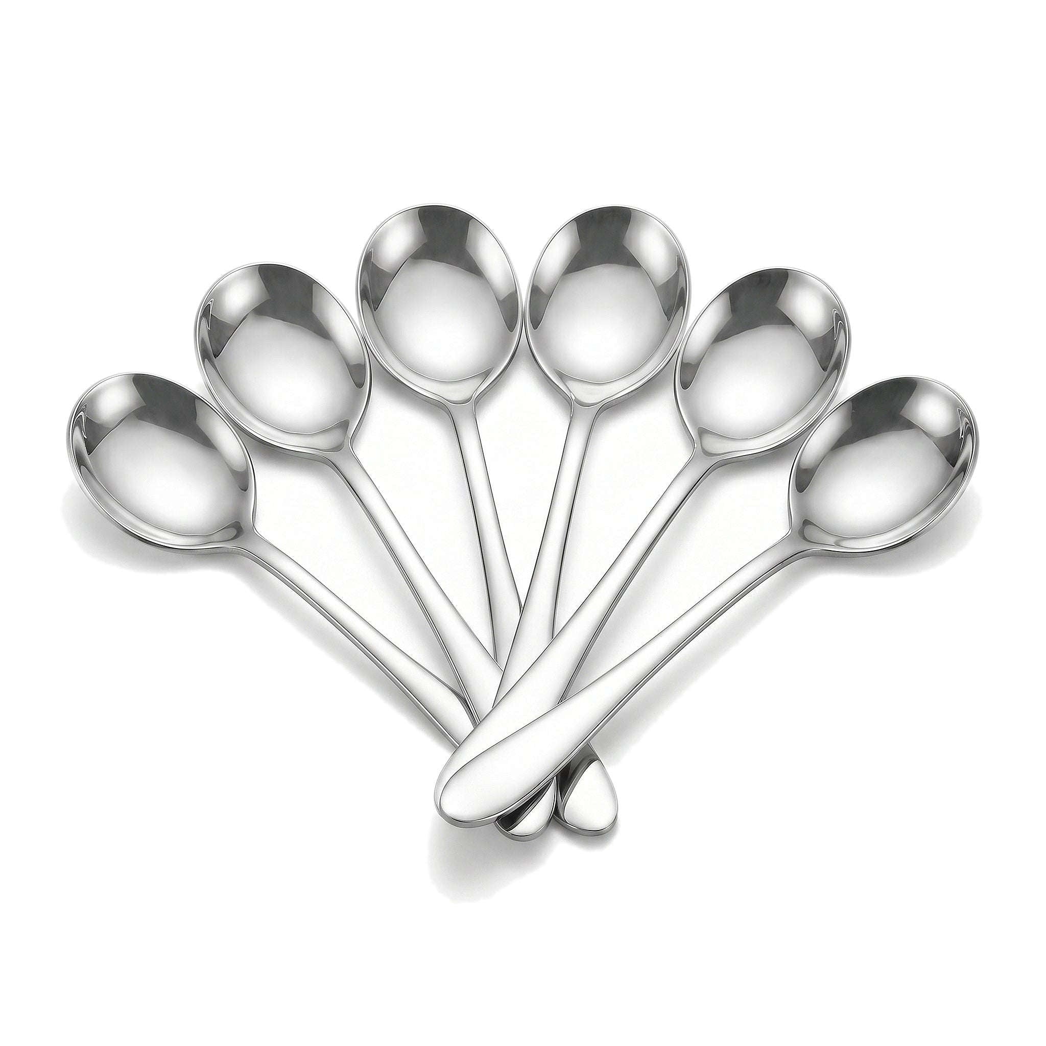H.P 6-Piece Stainless Steel Silver Baby Soup Spoon Kaka Bawa Sons