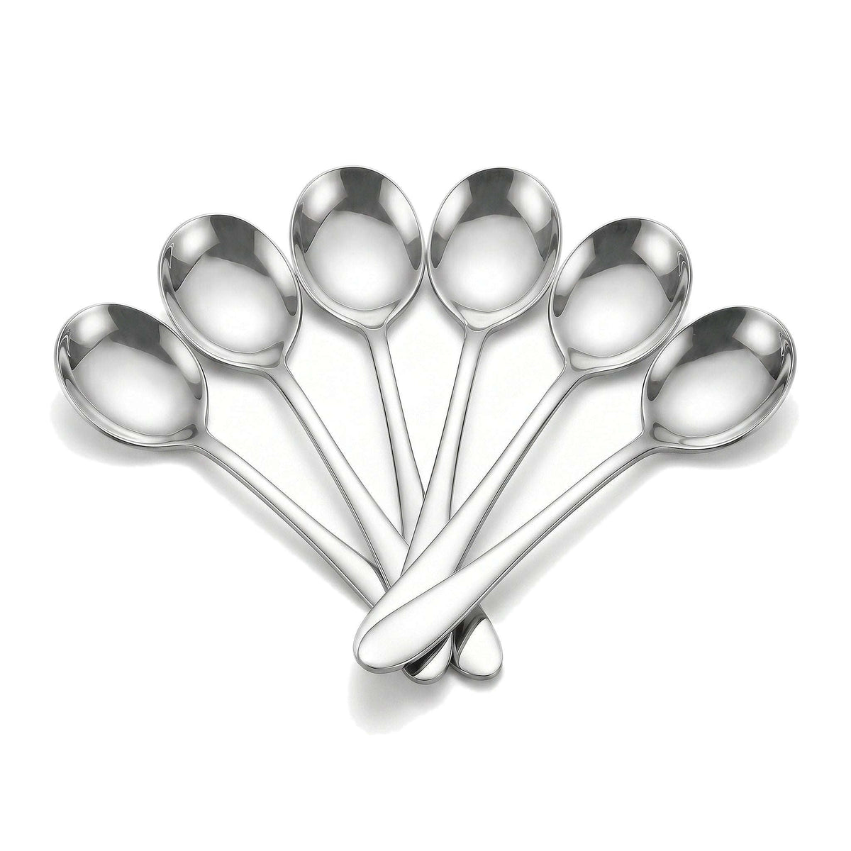 H.P 6-Piece Stainless Steel Silver Baby Soup Spoon Kaka Bawa Sons
