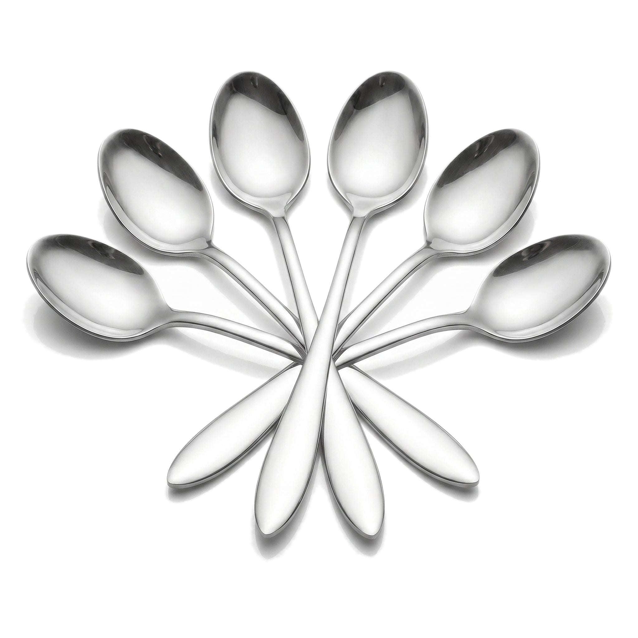 H.P 6-Piece Stainless Steel Silver Long Tea Spoon Set Kaka Bawa Sons