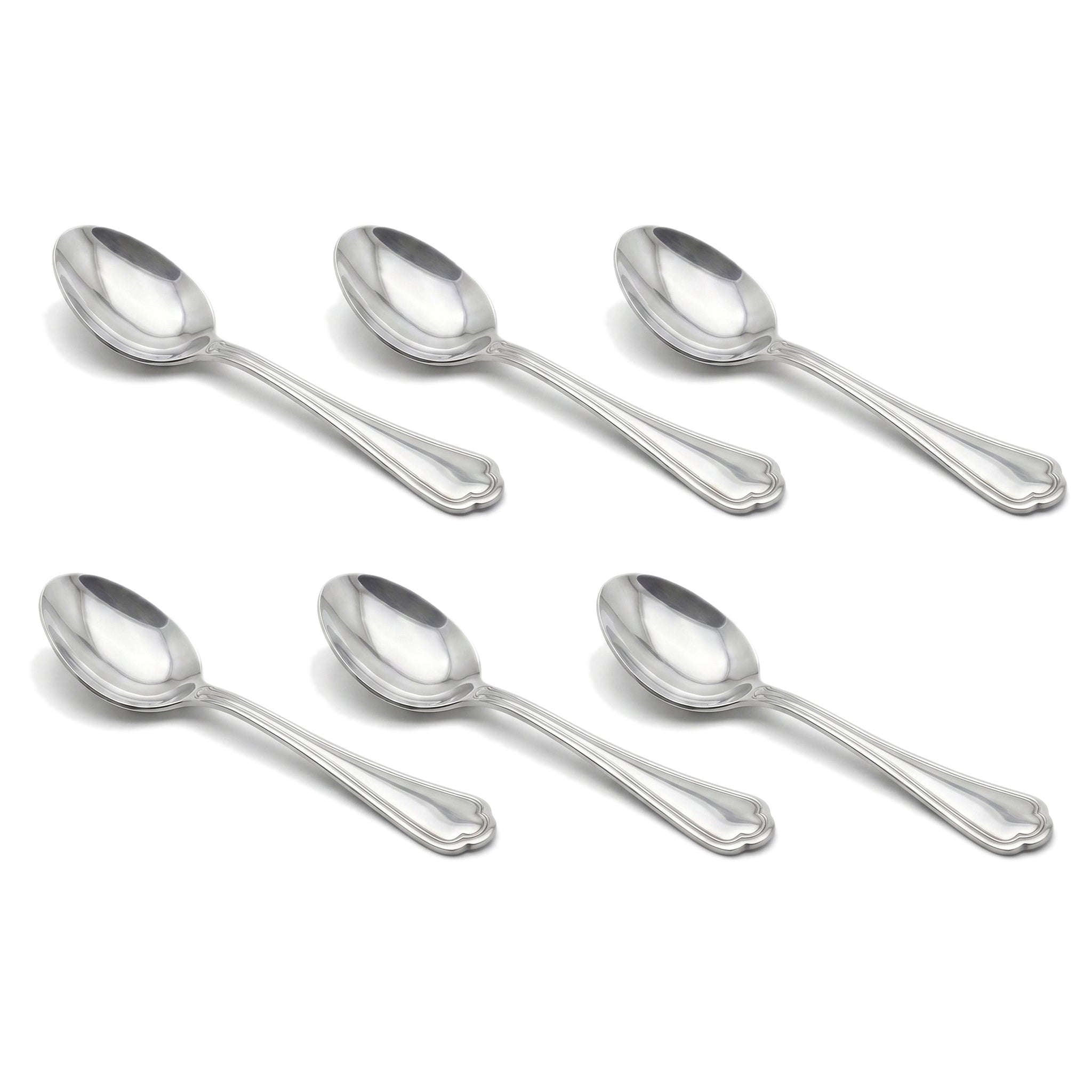 N.F Moon 6-Piece Stainless Steel Silver Table Spoon Set Kaka Bawa Sons