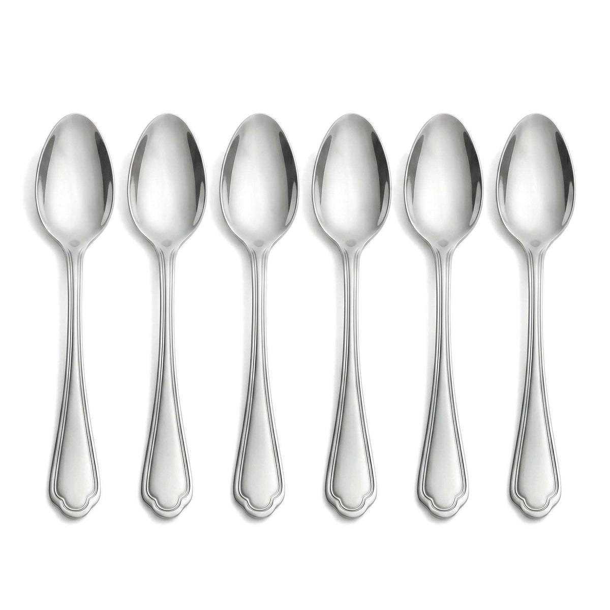 N.F Moon 6-Piece Stainless Steel Silver Table Soup Spoon Set Kaka Bawa Sons