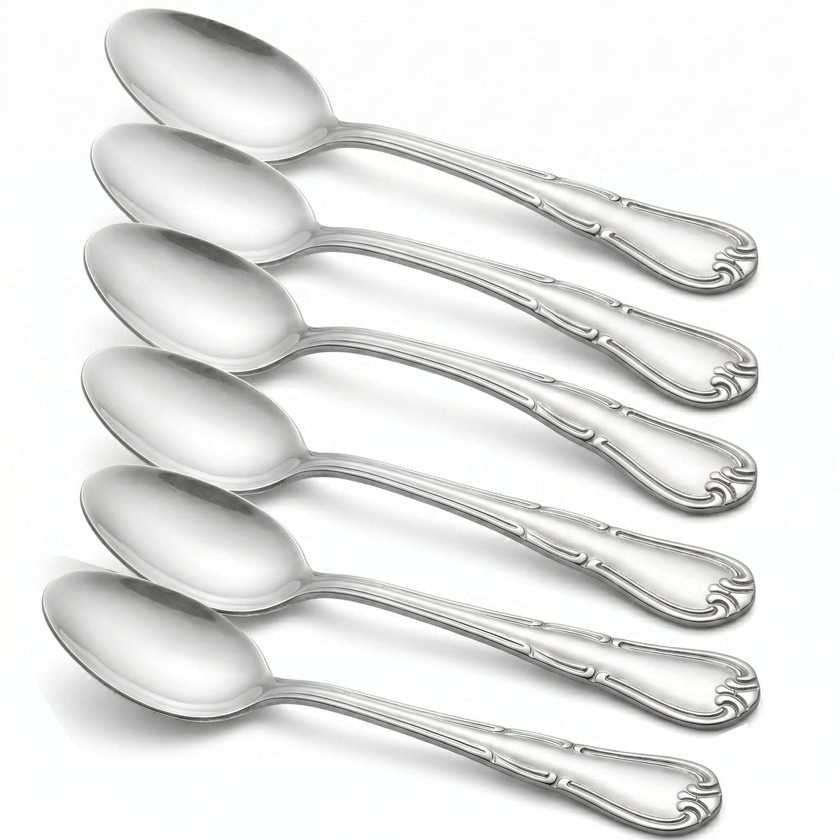 Venus 6-Piece Stainless Steel Silver Tea Spoon Set Kaka Bawa Sons