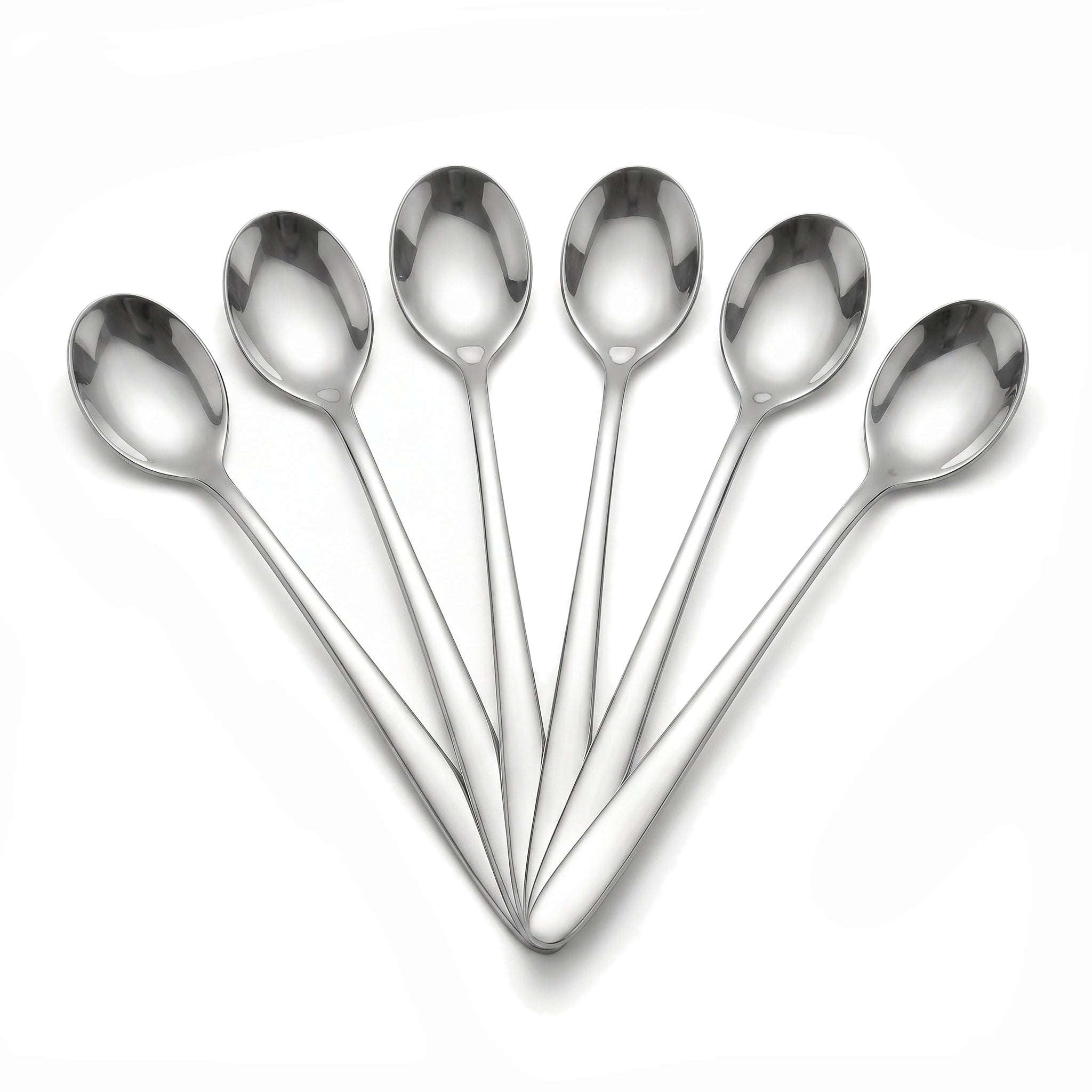 Value 6-Piece Stainless Steel Silver Long Tea Spoon Set Kaka Bawa Sons