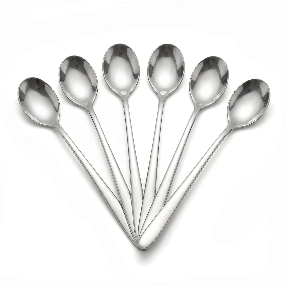 Value 6-Piece Stainless Steel Silver Long Tea Spoon Set Kaka Bawa Sons