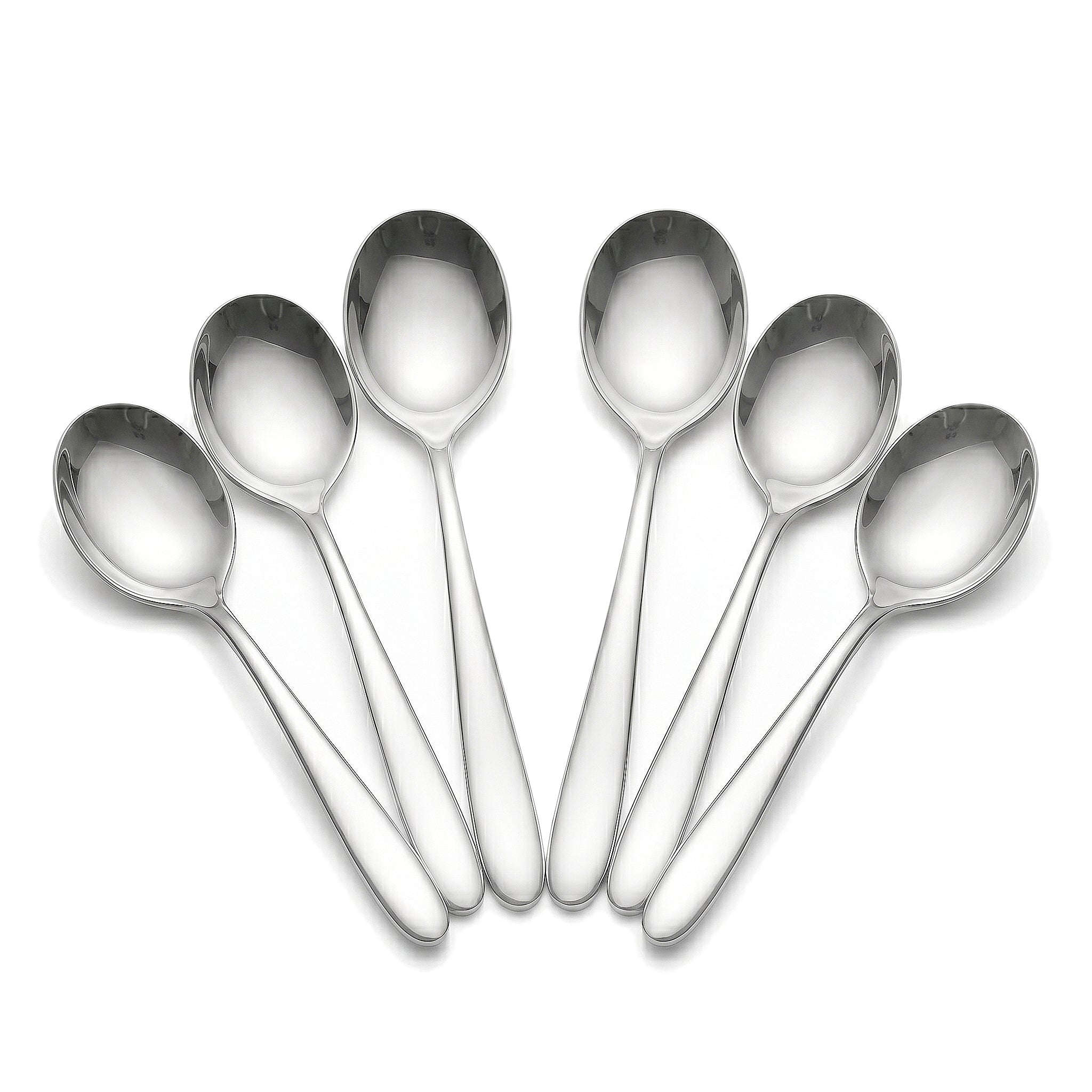 Value 6-Piece Stainless Steel Silver Table Soup Spoon Set Kaka Bawa Sons