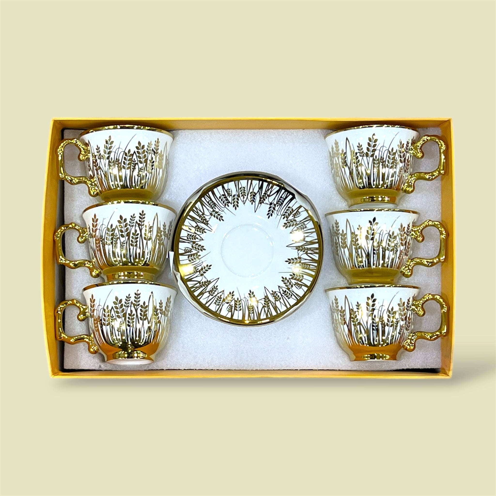 Royal 6-Piece Cup & Saucer Set With Gift Box Kaka Bawa Sons