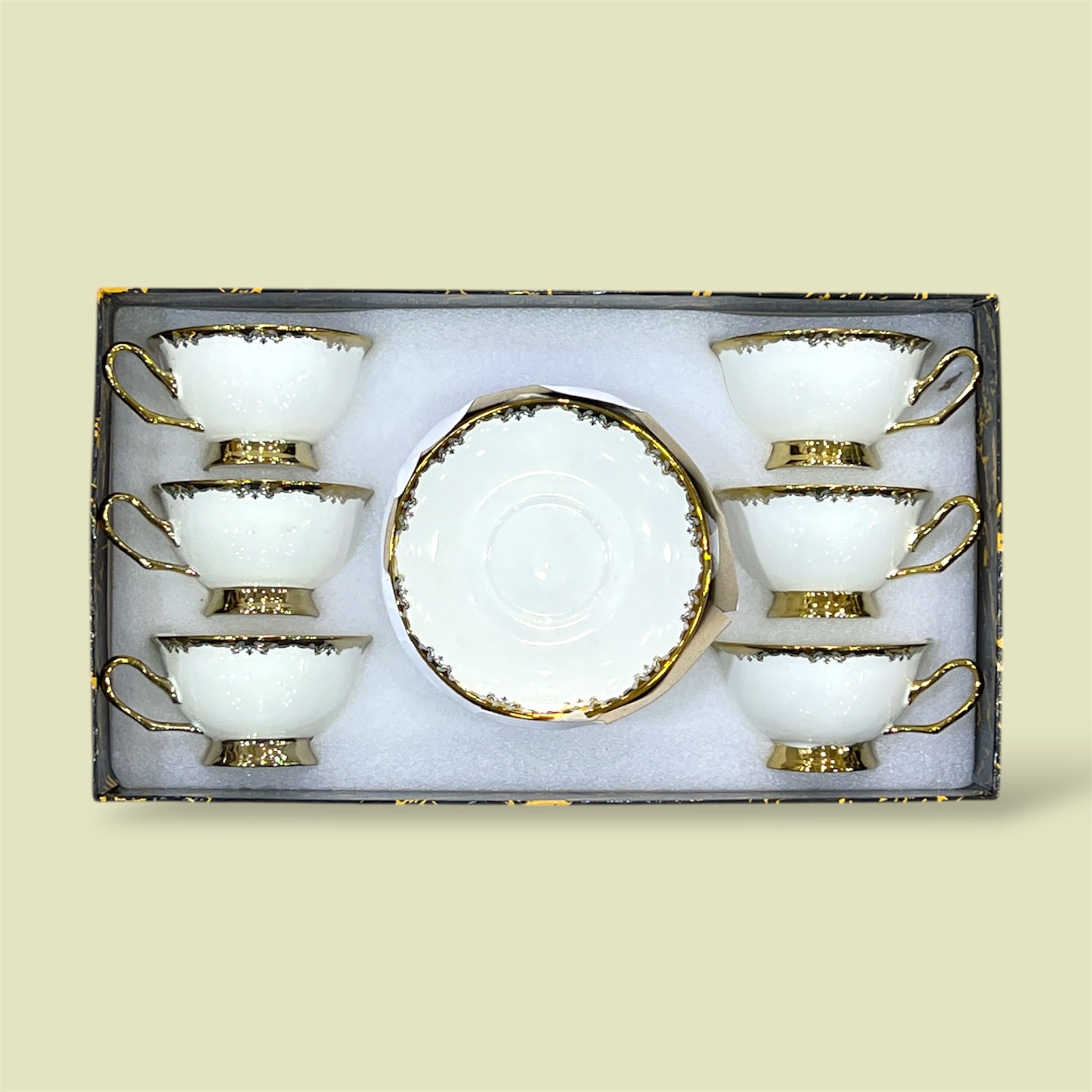 Royal 6-Piece Cup & Saucer Set With Gift Box