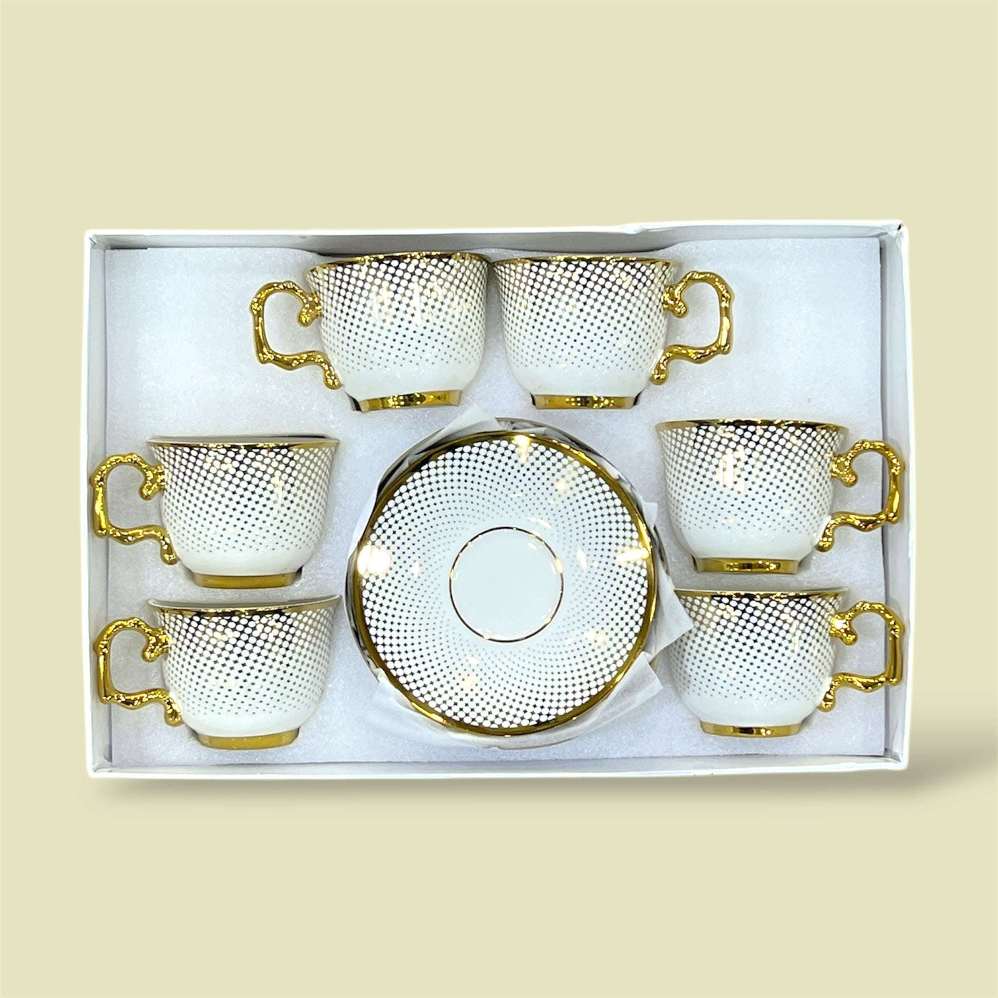 Royal 6-Piece Cup & Saucer Set With Gift Box Kaka Bawa Sons