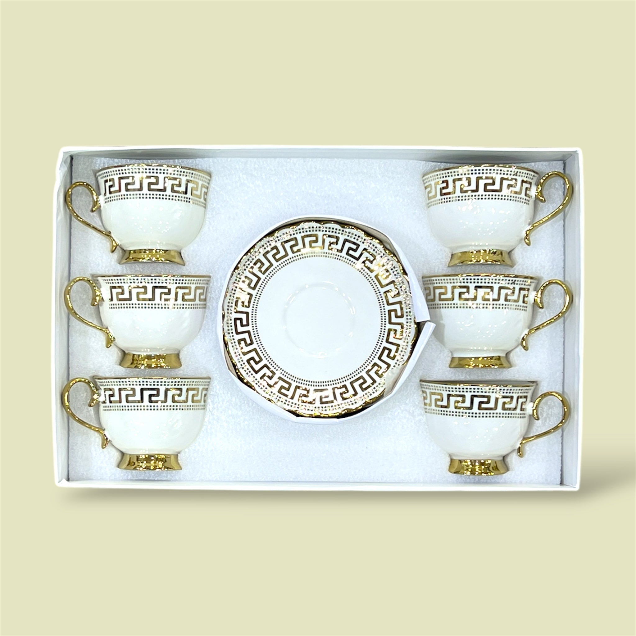 Royal 6-Piece Cup & Saucer Set With Gift Box