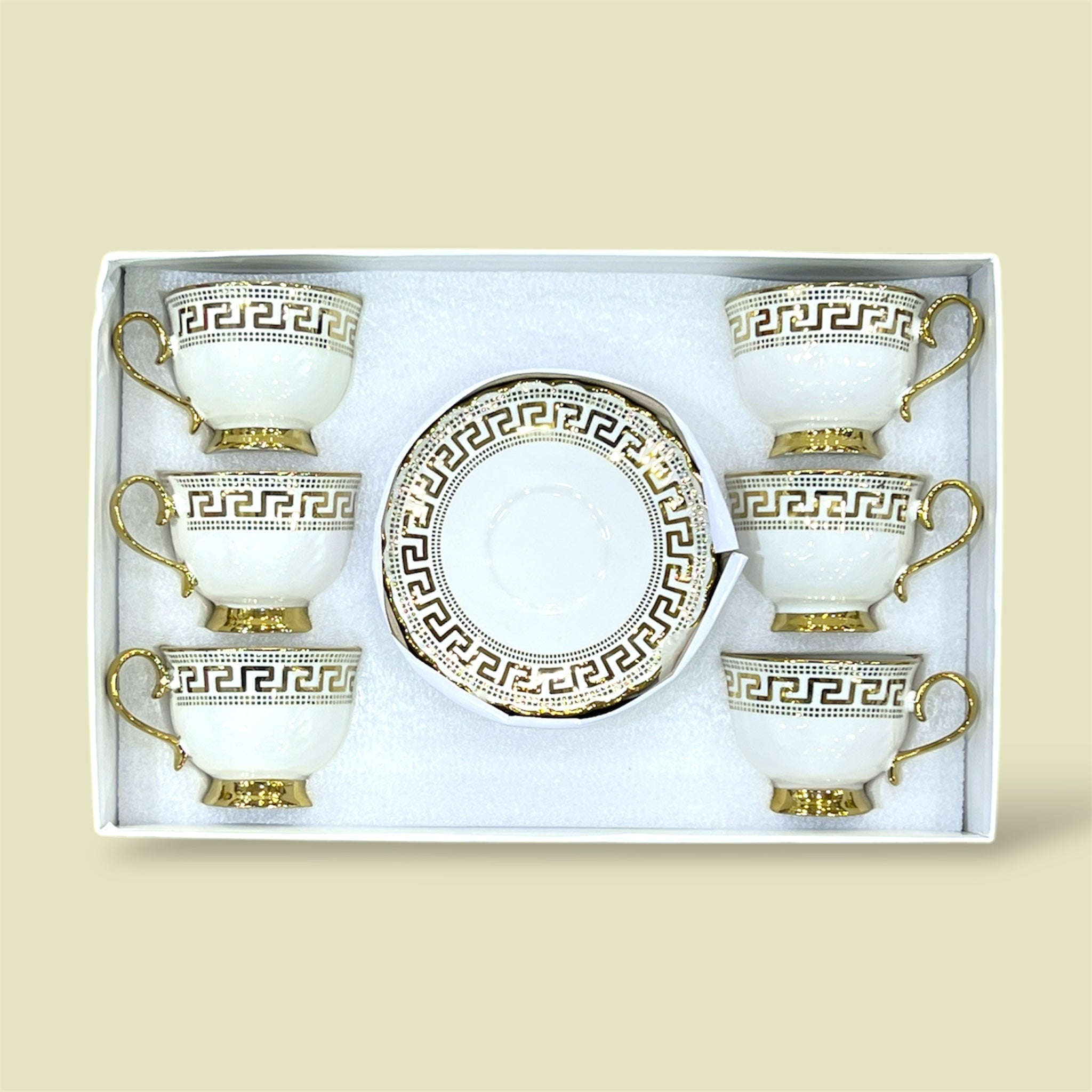 Royal 6-Piece Cup & Saucer Set With Gift Box Kaka Bawa Sons