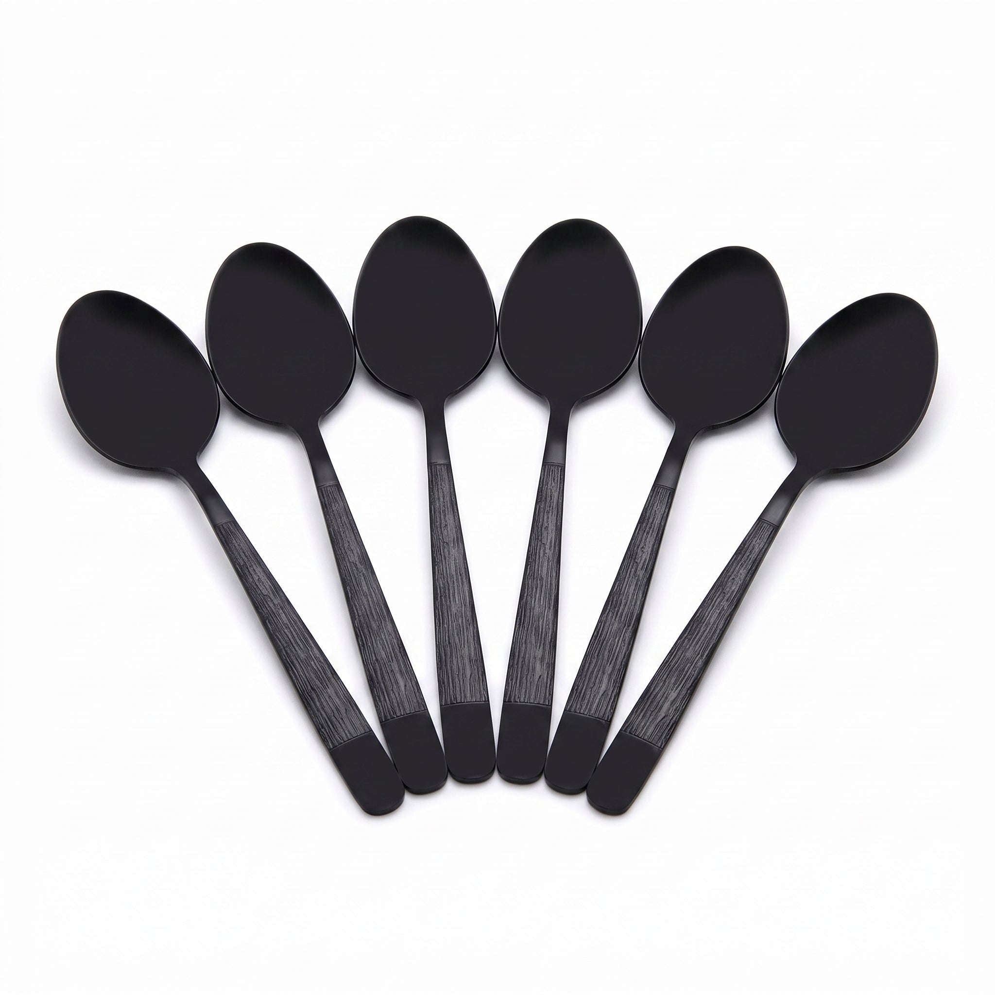 Black Tree 6-Piece Stainless Steel Black Table Spoon Set Kaka Bawa Sons