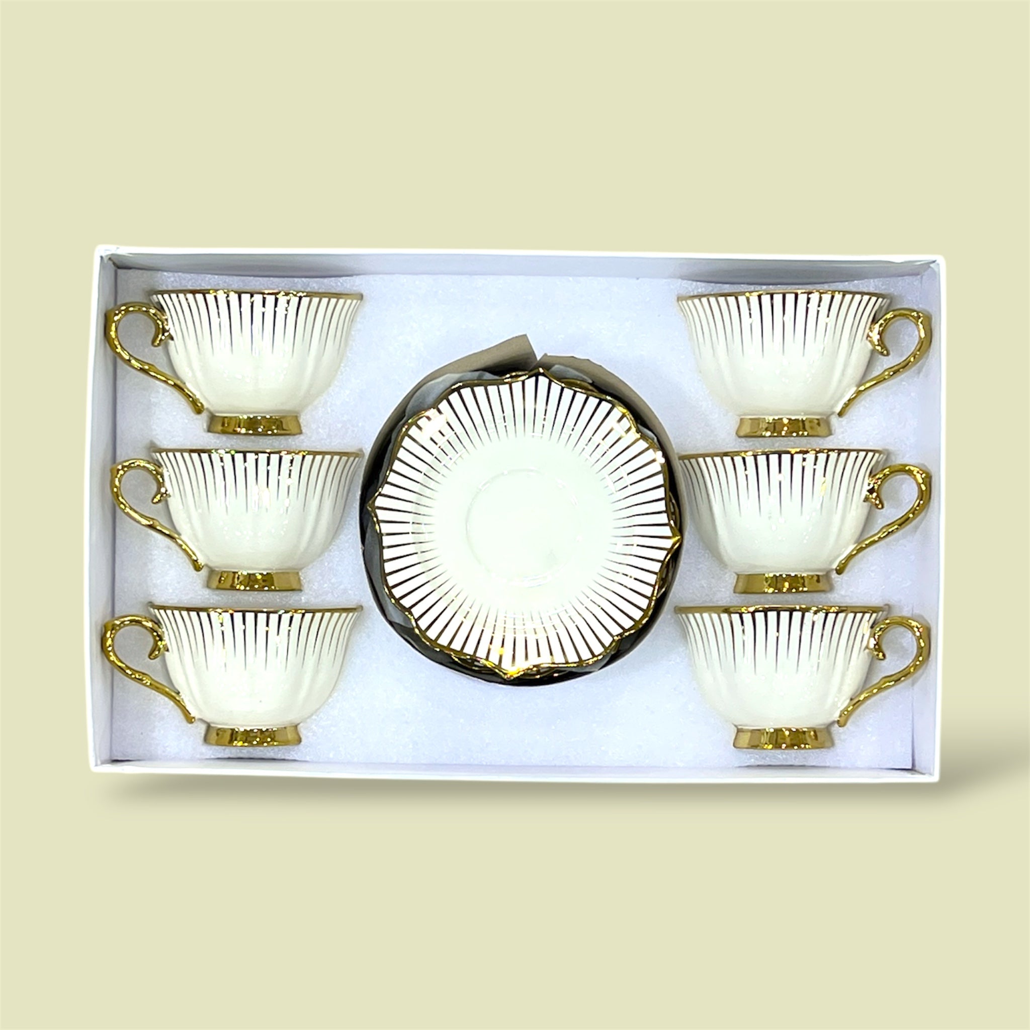 Royal 6-Piece Cup & Saucer Set With Gift Box