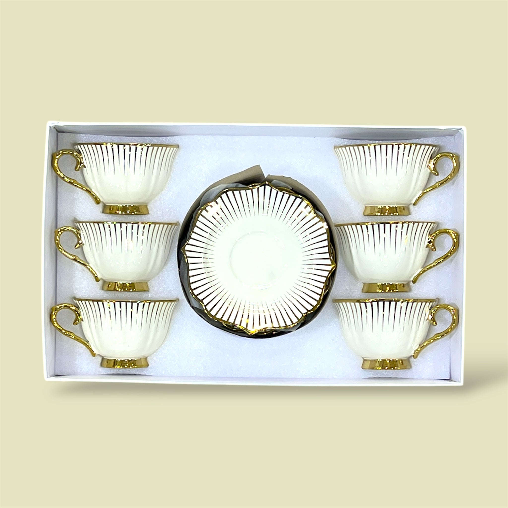 Royal 6-Piece Cup & Saucer Set With Gift Box Kaka Bawa Sons