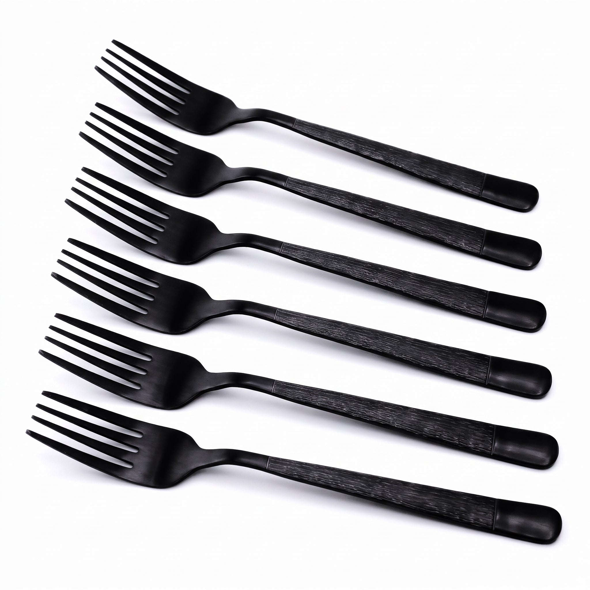 Black Tree 6-Piece Stainless Steel Black Table Fork Set Kaka Bawa Sons