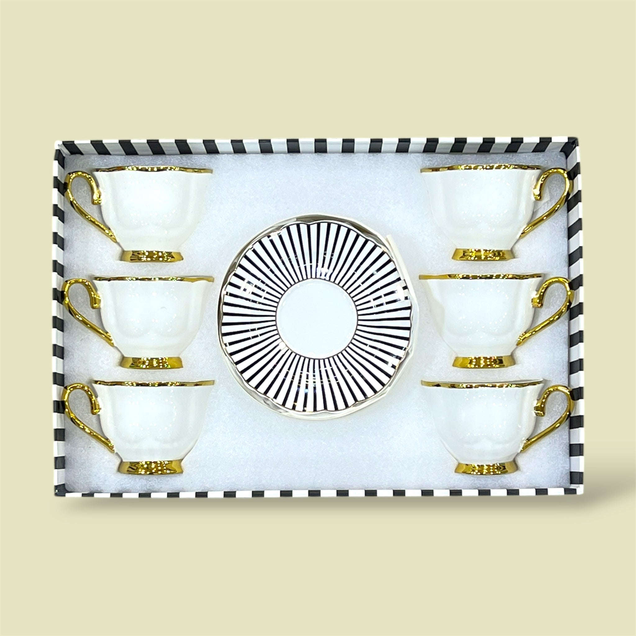 Royal 6-Piece Cup & Saucer Set With Gift Box Kaka Bawa Sons