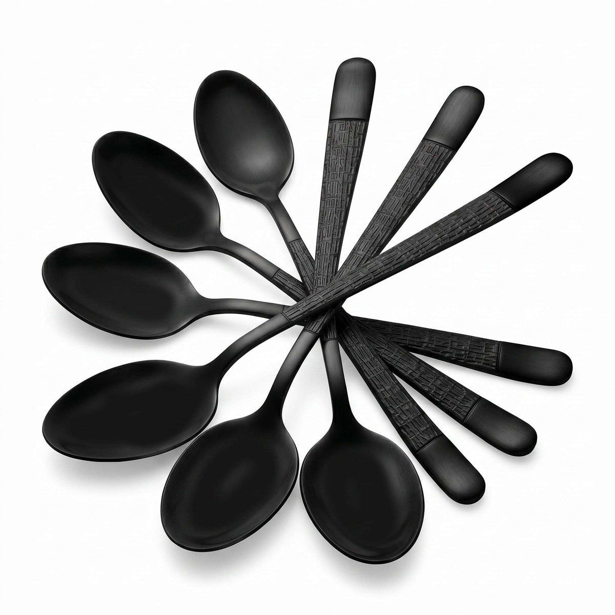 Black Tree 6-Piece Stainless Steel Black Long Tea Spoon Set Kaka Bawa Sons