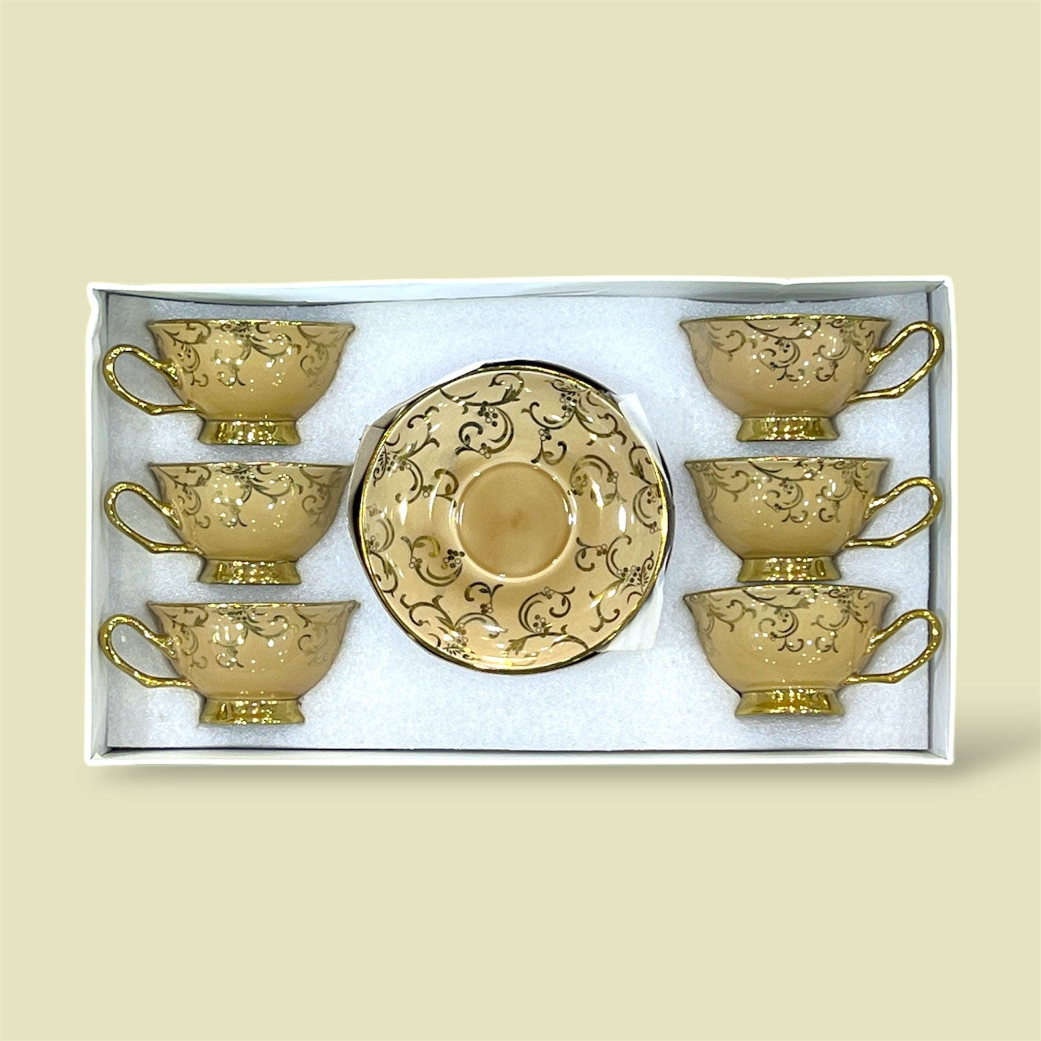 Royal 6-Piece Cup & Saucer Set With Gift Box Kaka Bawa Sons