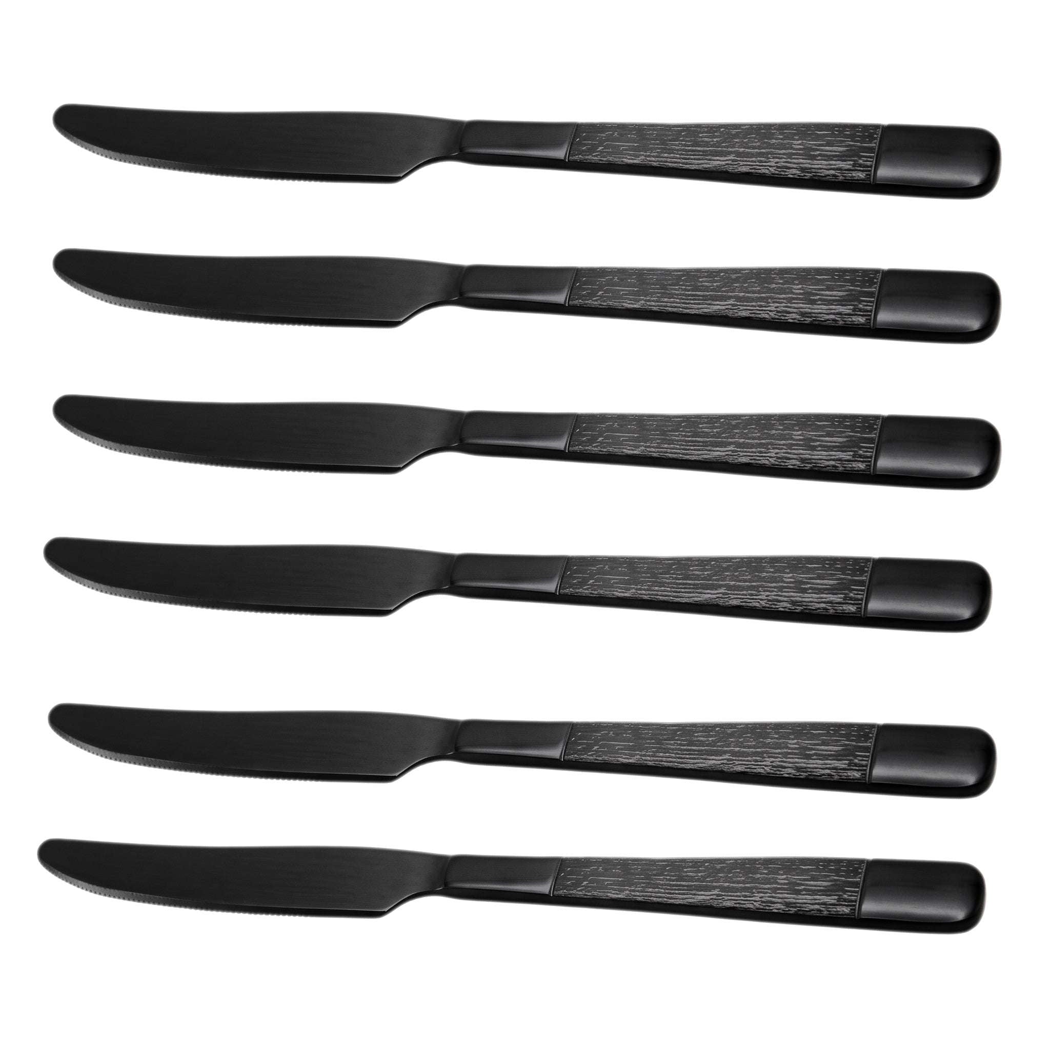 Black Tree 6-Piece Stainless Steel Black Table Knife Set Kaka Bawa Sons